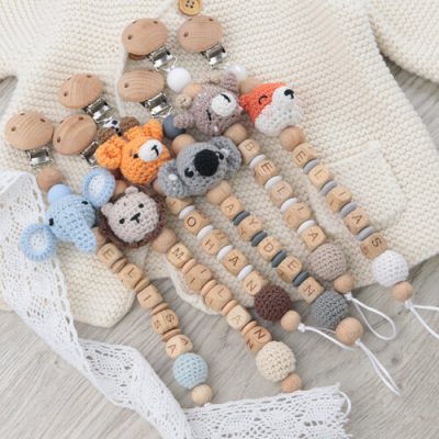 Personalized Crochet Animals Pacifier Holder